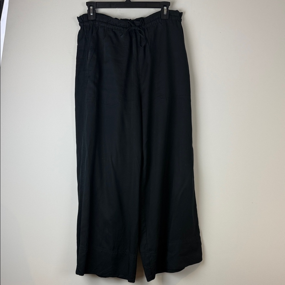 Club Monaco Black Elastic Waist Business Casual Wide Leg Trousers Medium
